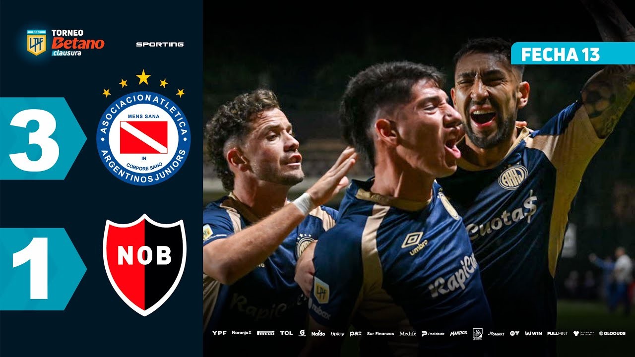 #ไฮไลท์ฟุตบอล [ อาร์เจนติโนส จูเนียร์ 3 - 1 นีเวลล์ โอลด์ บอยส์ ] อาร์เจนติน่า พรีเมียร์ ดิวิชั่น 2025/18.10.68